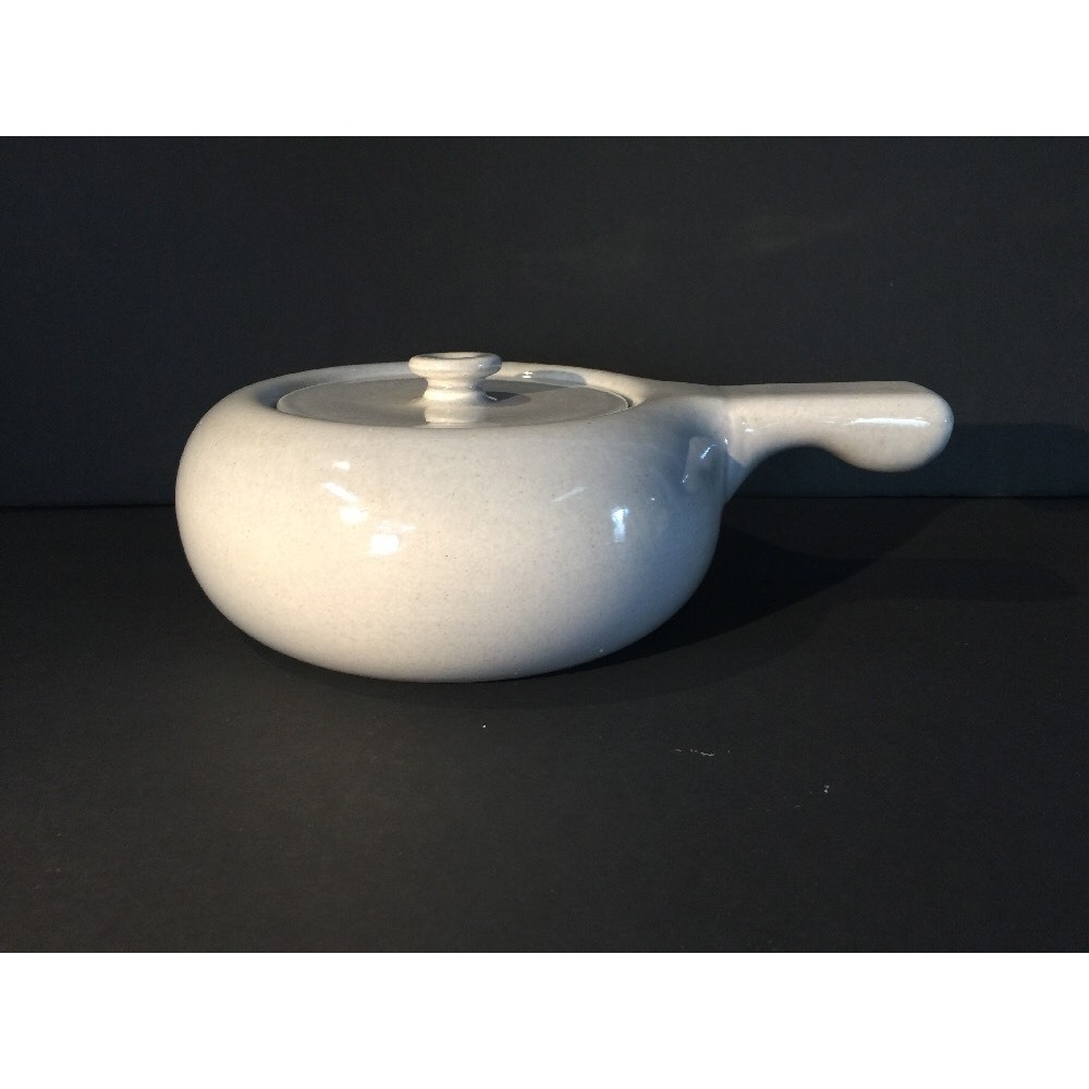 RUSSEL WRIGHT AMERICAN MODERN‎ STEUBENVILLE GRAY Handled  Crock Pot W/ Lid